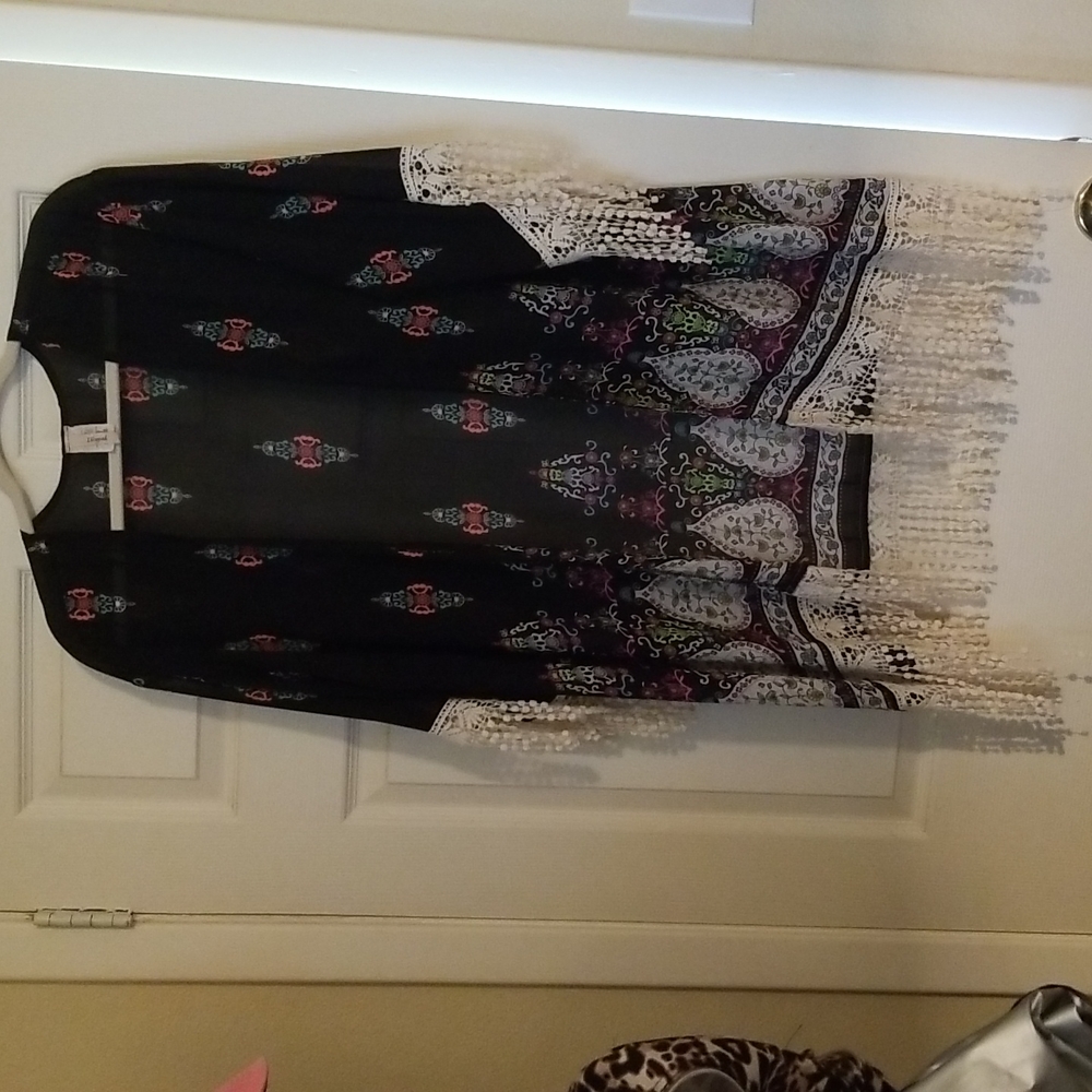 Lily Pad, Komomo, 2X sheer black with neon pattern